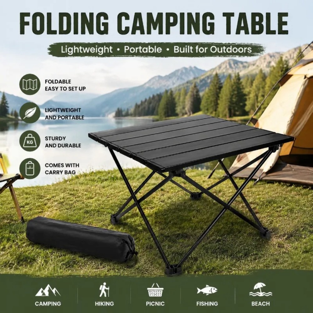 Outdoor Furniture Australia - Ultra-lightweight Portable Camping Folding Table Roller