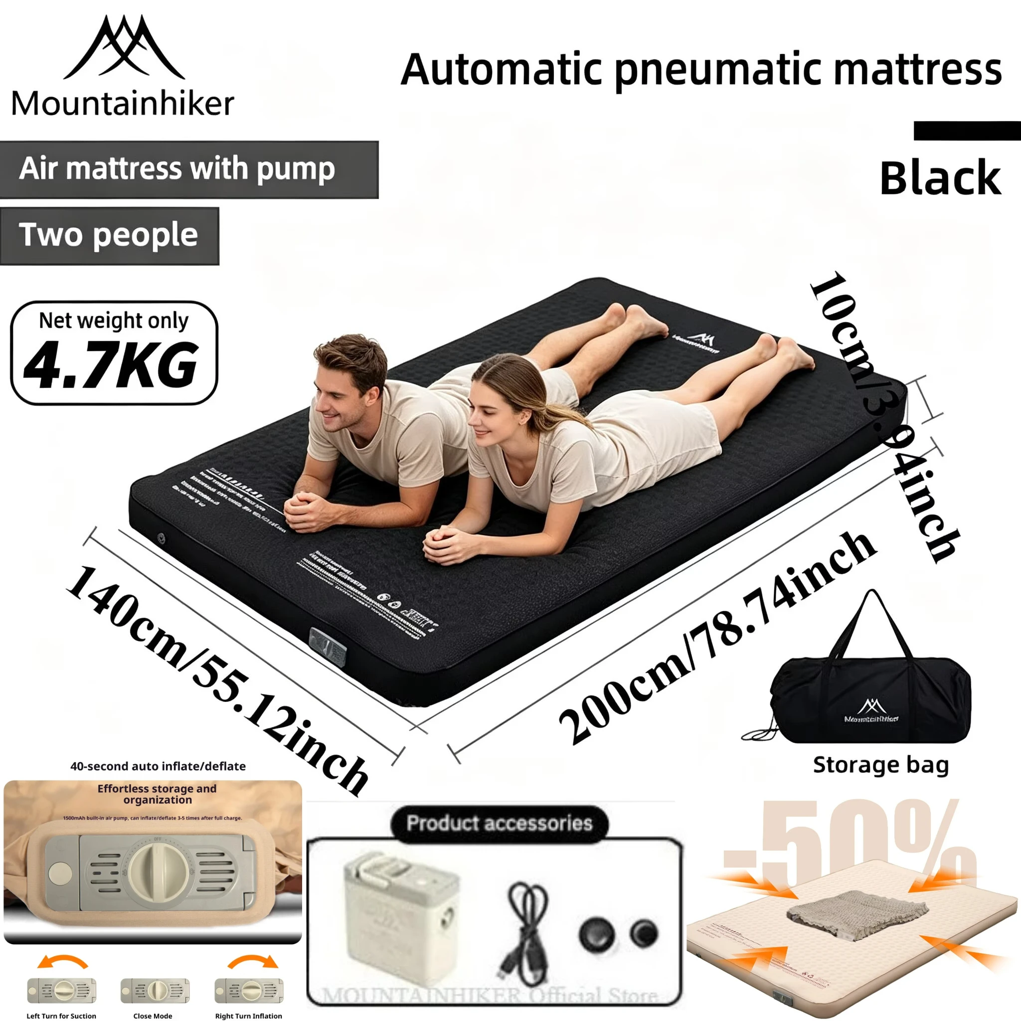MOUNTAINHIKER Inflatable Mattr - Outdoor Daybed Sofa recension och pris