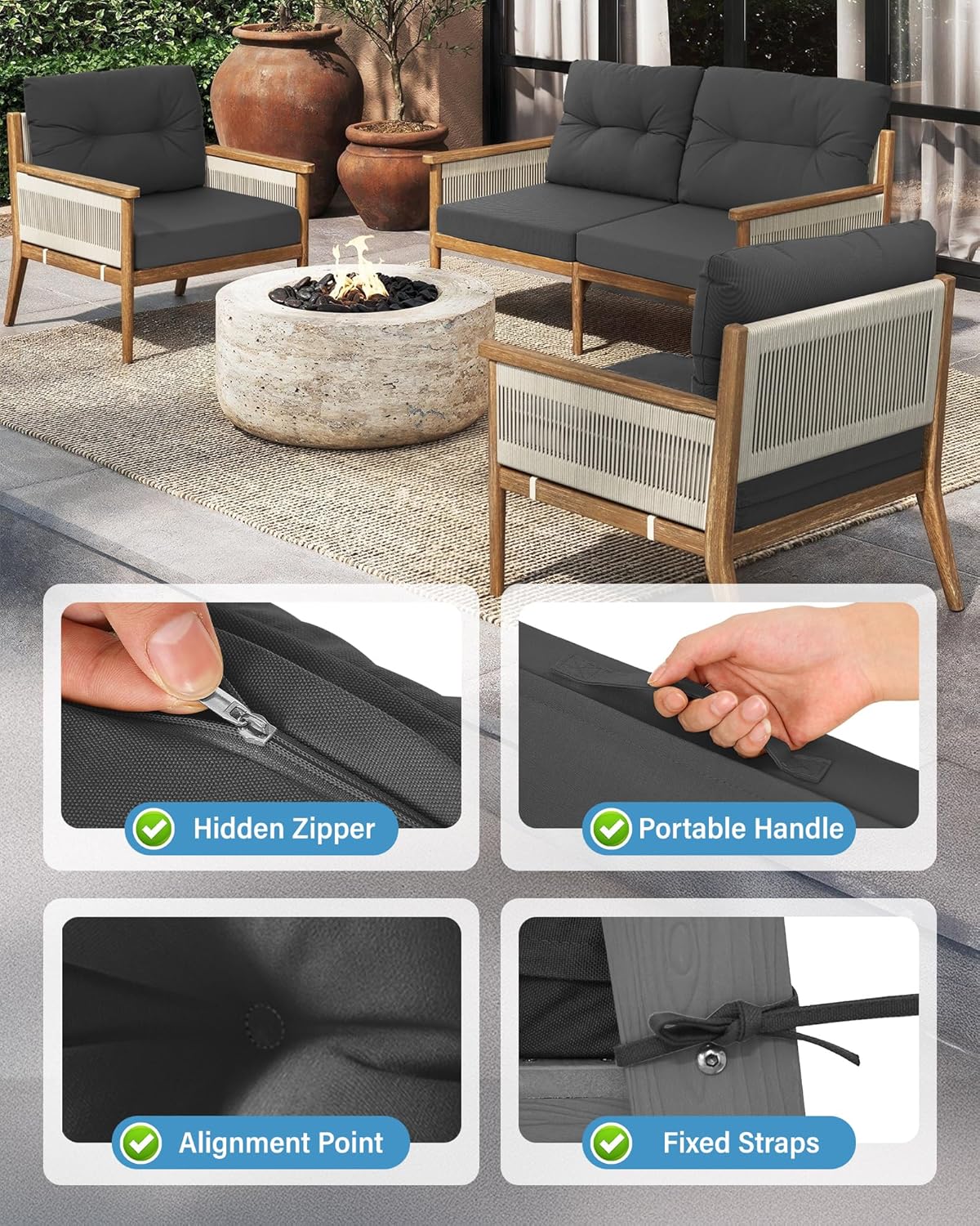 Outdoor Patio Furniture Dark G - Outdoor Furniture Cushions 24 X 24 recension och pris