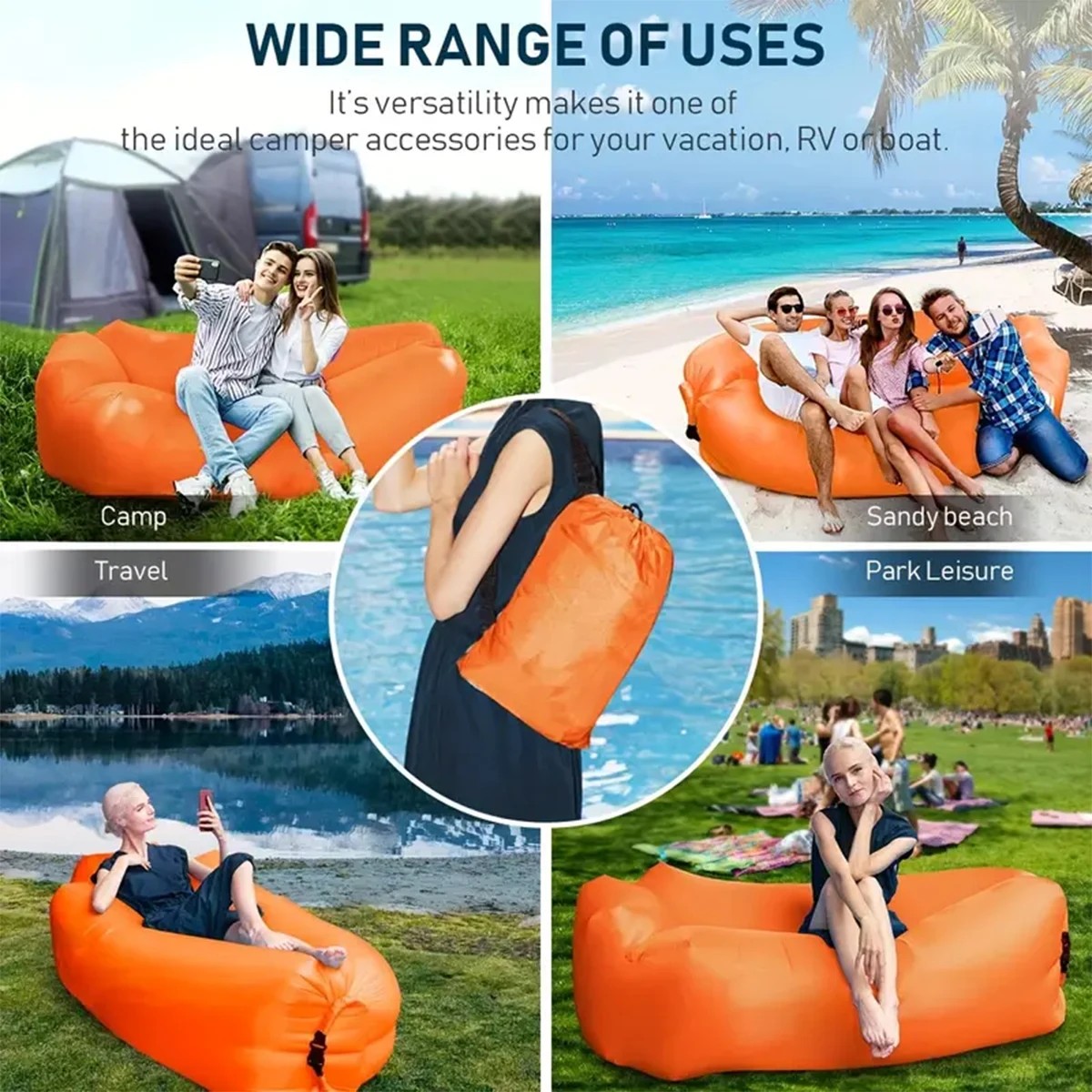 1Pcs Portable Inflatable Recli - Outdoor Daybed Sofa recension och pris