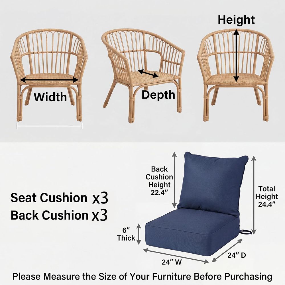 6 Thick Outdoor Chair Cushions - Outdoor Furniture Cushions 24 X 24 recension och pris