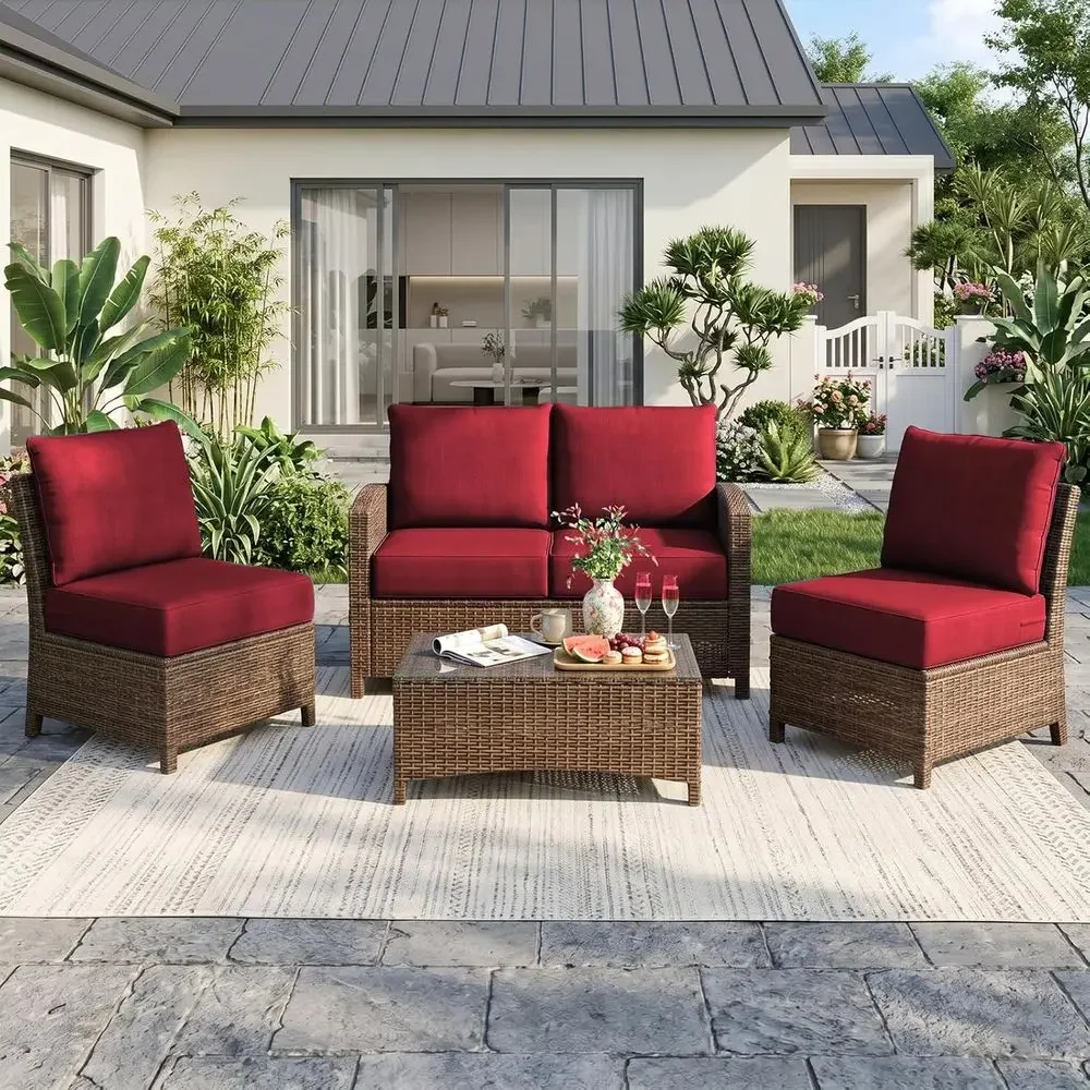 Outdoor Seat Cushion Set - 4 x - Outdoor Furniture Cushions 24 X 24 recension och pris
