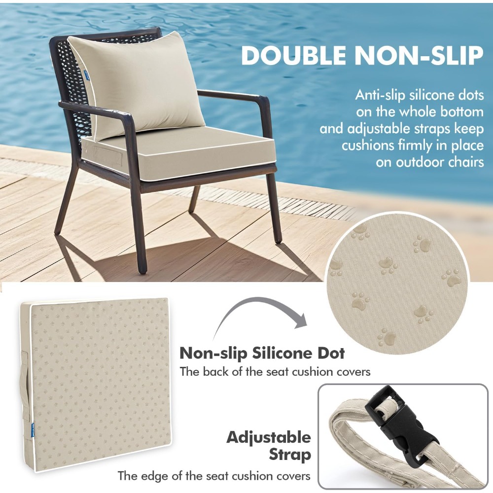 Beige Outdoor Seat Cushion 24x - Outdoor Furniture Cushions 24 X 24 recension och pris