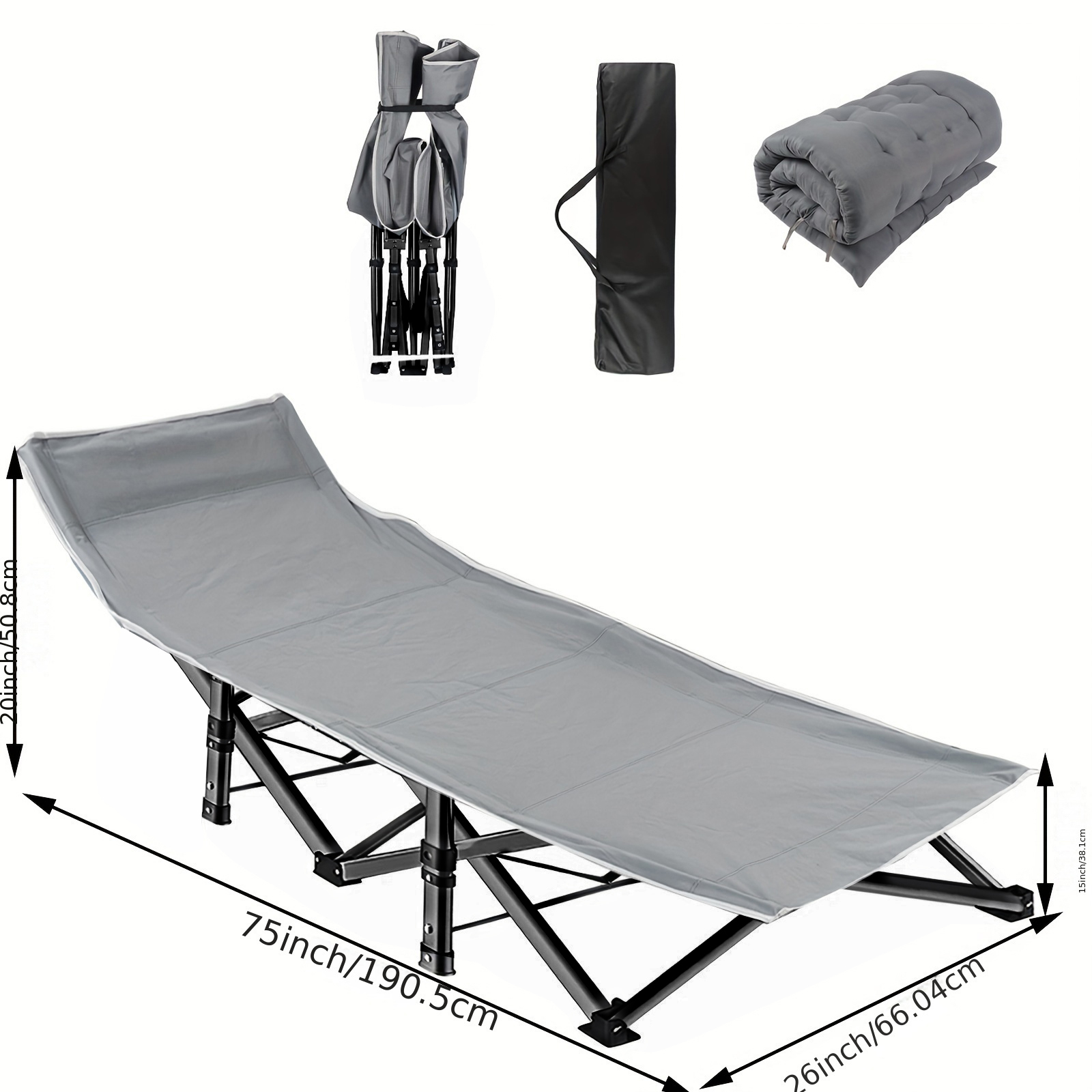Heavy Duty Folding Camping Cot - Outdoor Daybed Sofa recension och pris