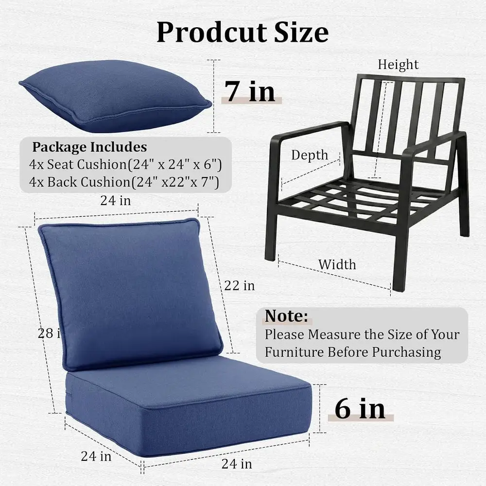 6 Thick Outdoor Chair Cushions - Outdoor Furniture Cushions 24 X 24 recension och pris