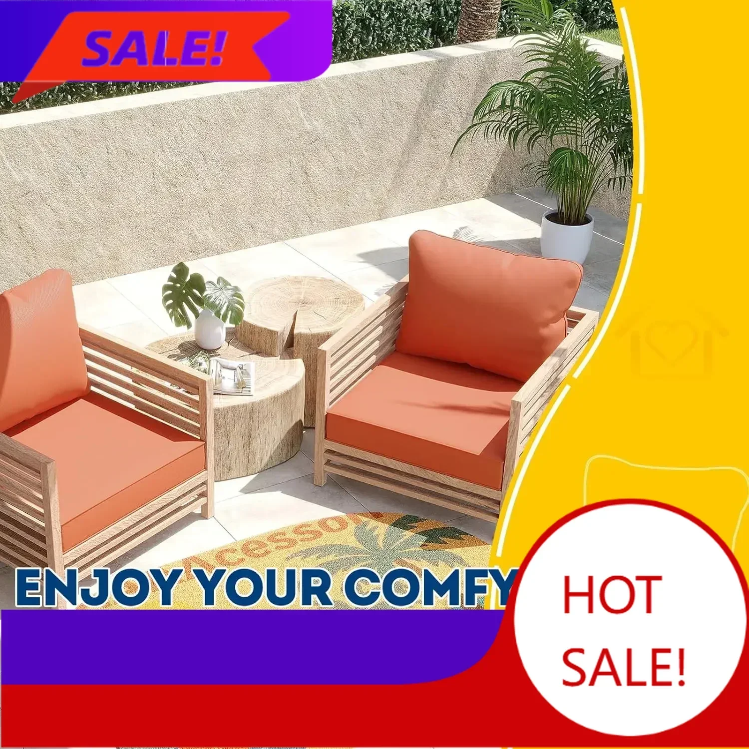 Bestseller[XMSJ]Outdoor Deep S - Outdoor Furniture Cushions 24 X 24 recension och pris