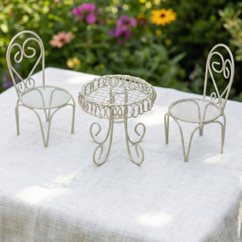 1/3Pcs Dollhouse Garden Displa - Bistro Table Set recension och pris