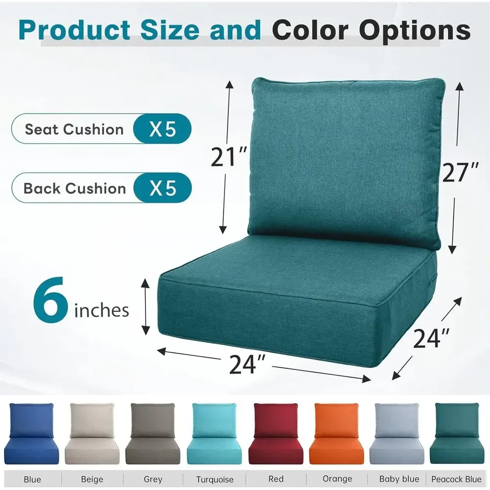 6 Thick Outdoor Cushion Set -  - Outdoor Furniture Cushions 24 X 24 recension och pris