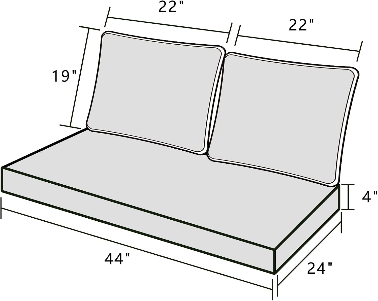 Outdoor Loveseat Cushion Set 4 - Outdoor Furniture Cushions 24 X 24 recension och pris