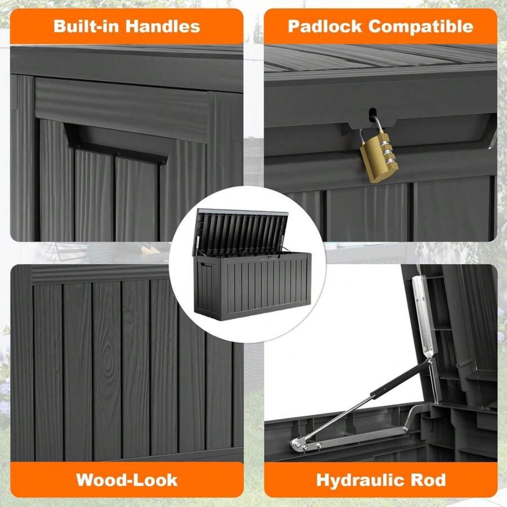 90 Gallon Lockable Resin Deck  - Outdoor Furniture Cushions 24 X 24 recension och pris
