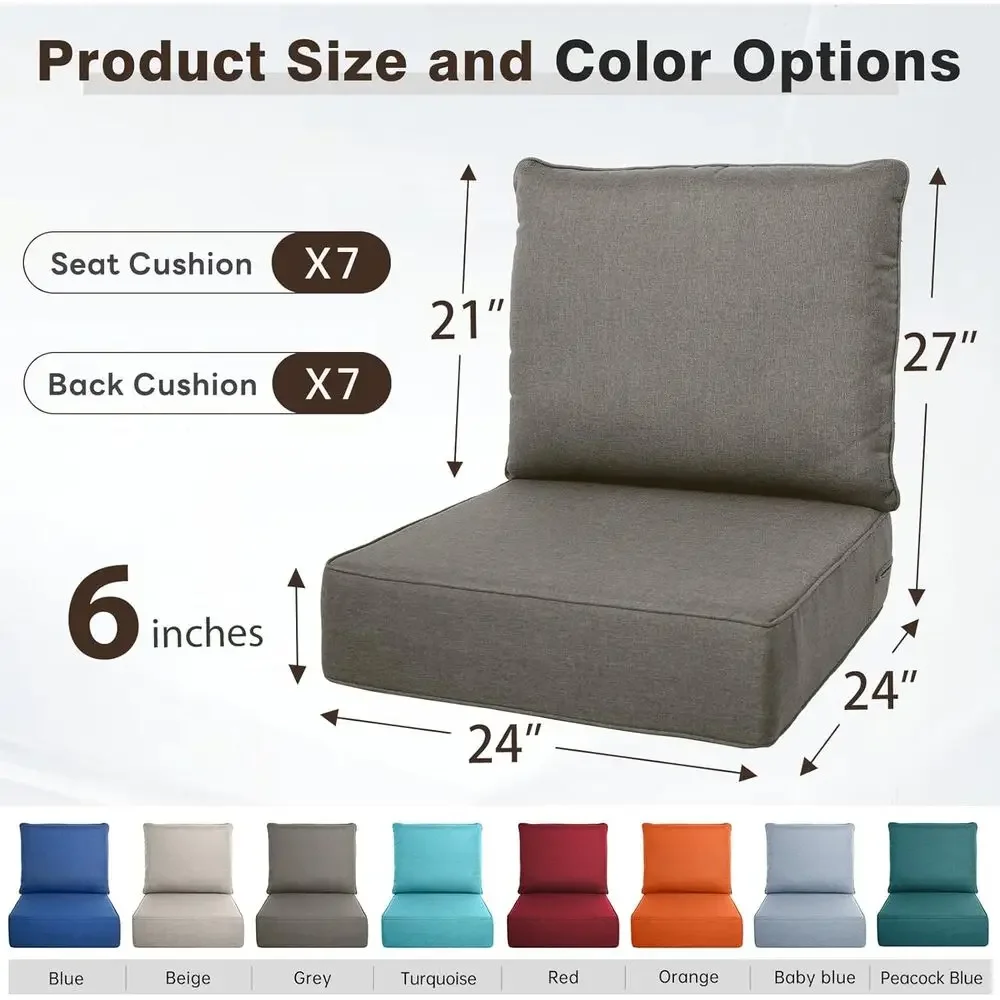 6 Thick Outdoor Cushion Set -  - Outdoor Furniture Cushions 24 X 24 recension och pris